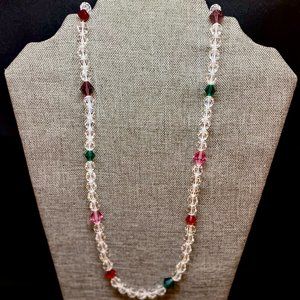 Handmade Vintage Swarovski Crystal Necklace with colorful crystals